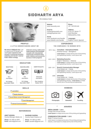 Minimal Resume Design 105