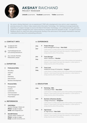 Minimal Resume Design 109